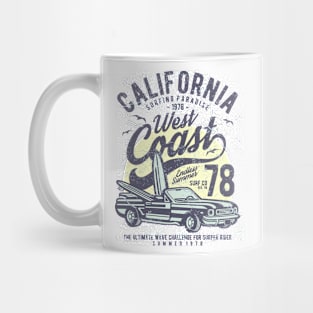 California West Coast Vintage Surf Beach Vacation 70's Mug